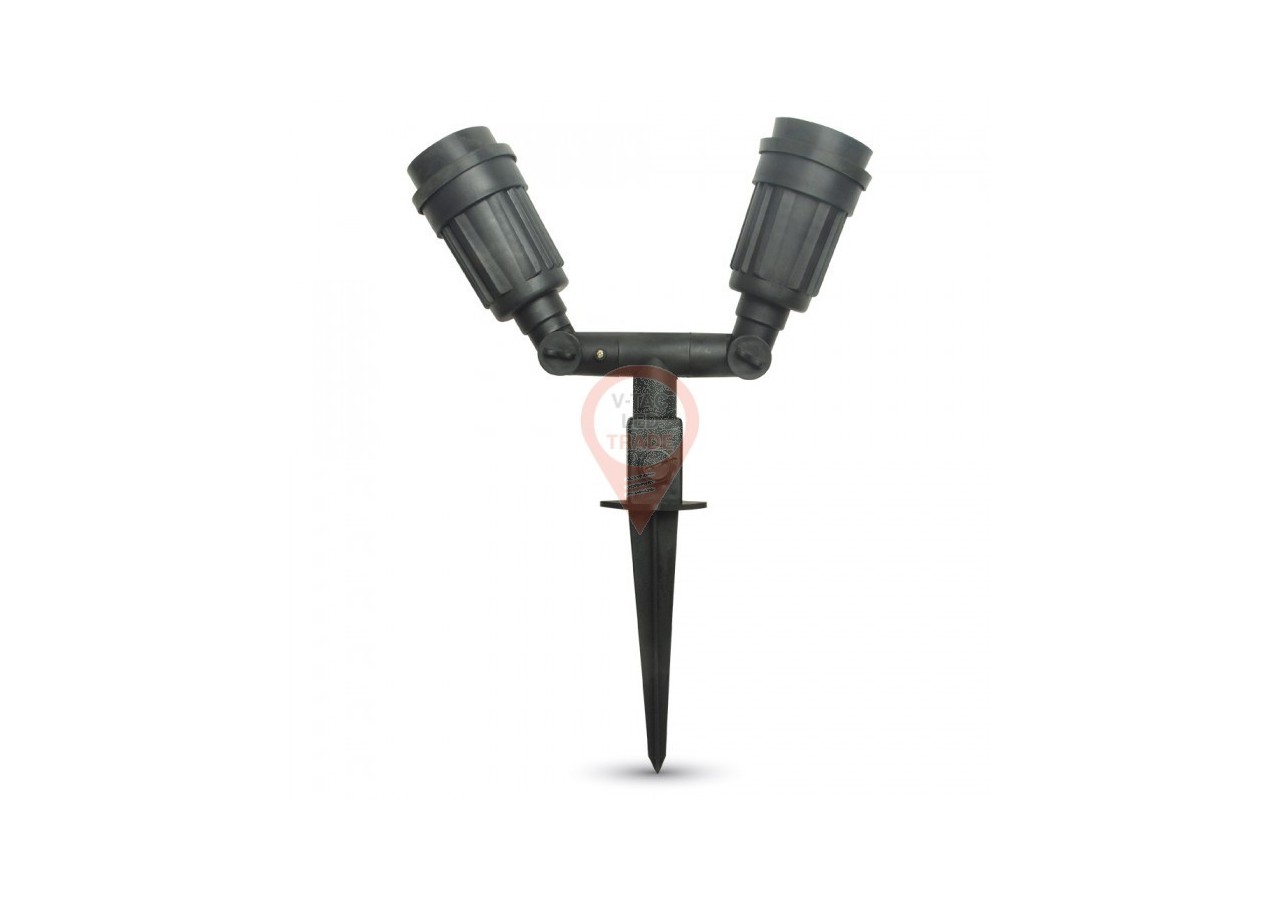Corps de Lumière sur Piquet de Jardin Double Tête IP44 E27