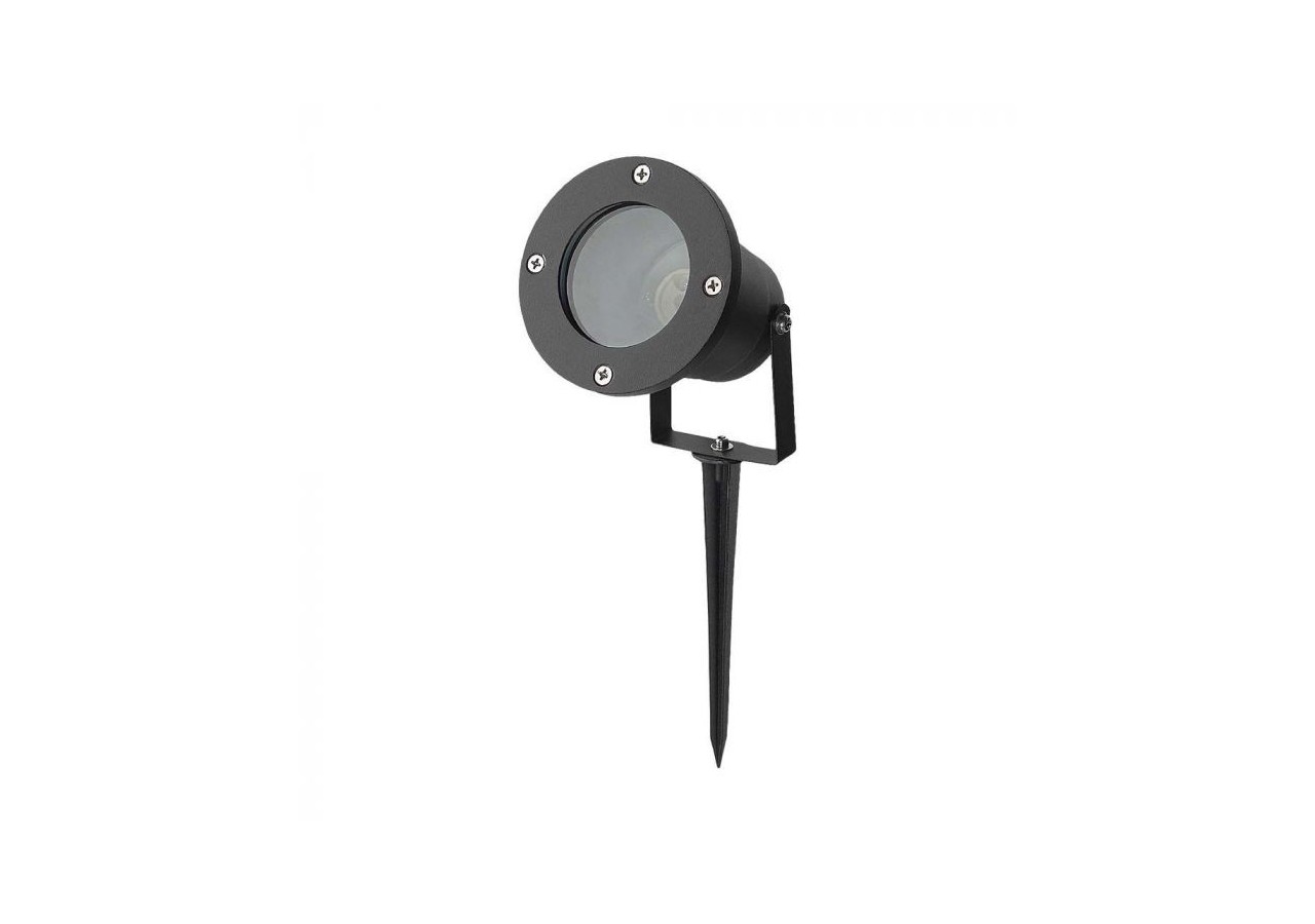 Piquet de jardin en aluminium, raccord GU10, corps noir IP65