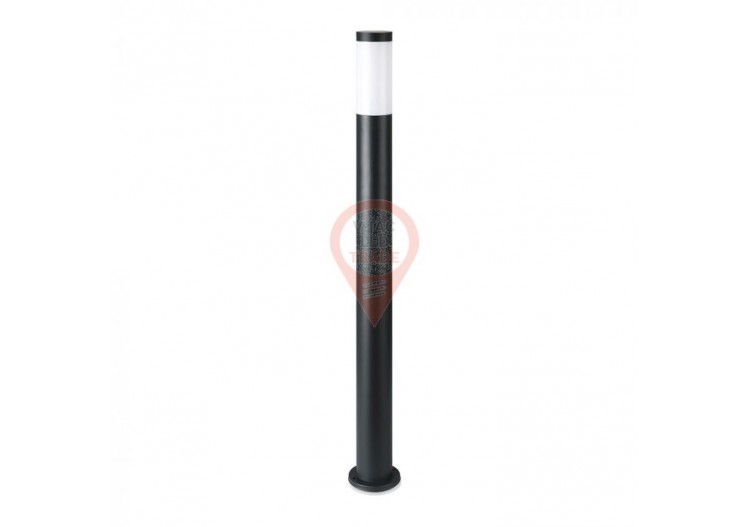 Lampe Borne E27 110cm Corps Inox Noir IP44