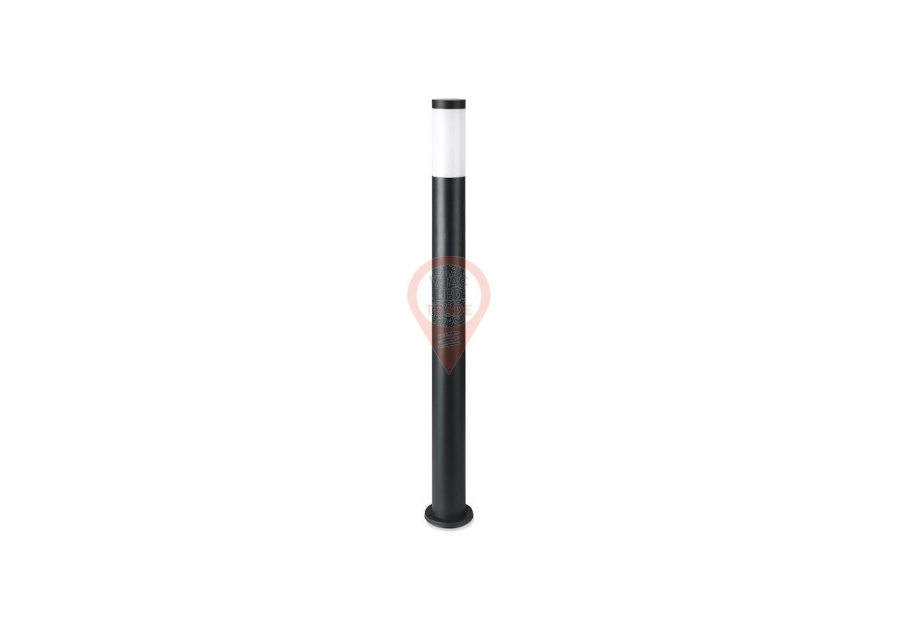 Lampe Borne E27 110cm Corps Inox Noir IP44
