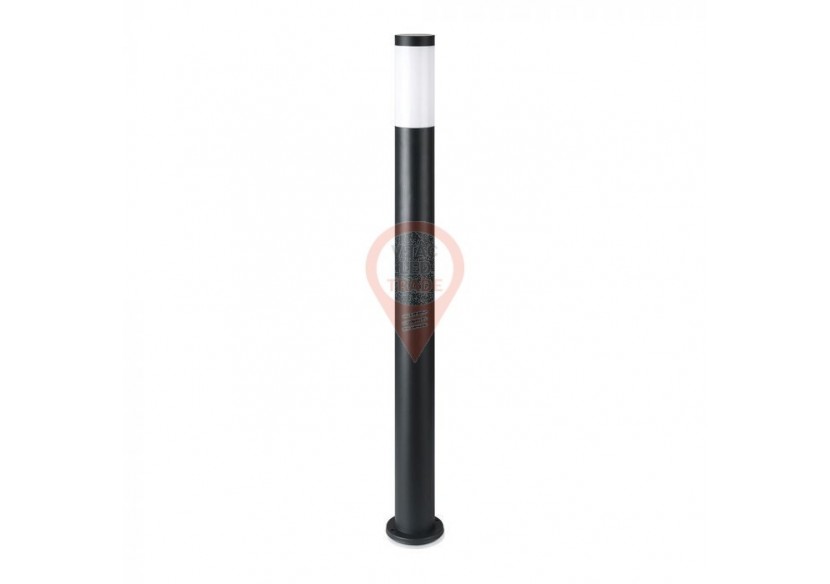 Lampe Borne E27 110cm Corps Inox Noir IP44