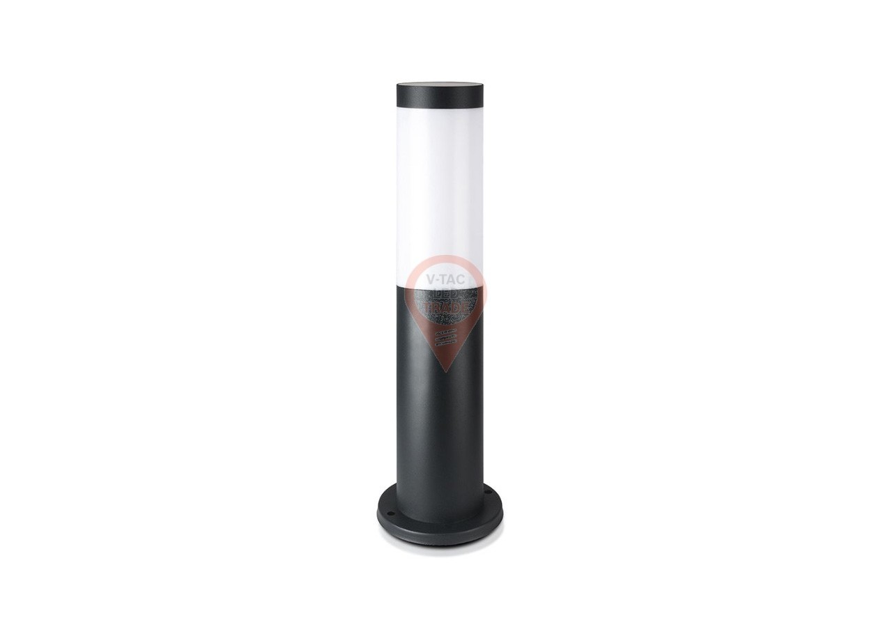 Lampe Borne E27 45cm Corps Inox Noir IP44