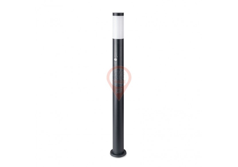 Lampe Borne E27 110cm Capteur PIR Corps Acier Inoxydable Noir IP44 Lampe Borne E27 110cm Capteur PIR Corps Acier Inoxydable Noir IP44