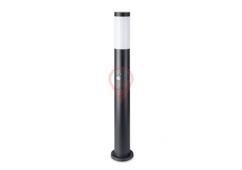 Lampe Borne E27 80cm Capteur PIR Corps Acier Inoxydable Noir IP44 Lampe Borne E27 80cm Capteur PIR Corps Acier Inoxydable Noir IP44