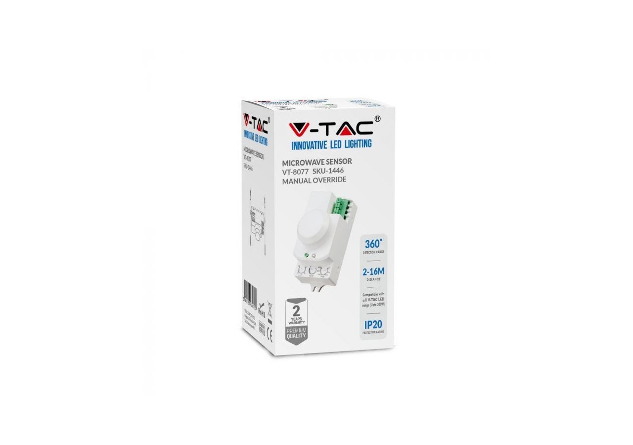 Capteur micro-ondes avec fonction de commande manuelle blanc