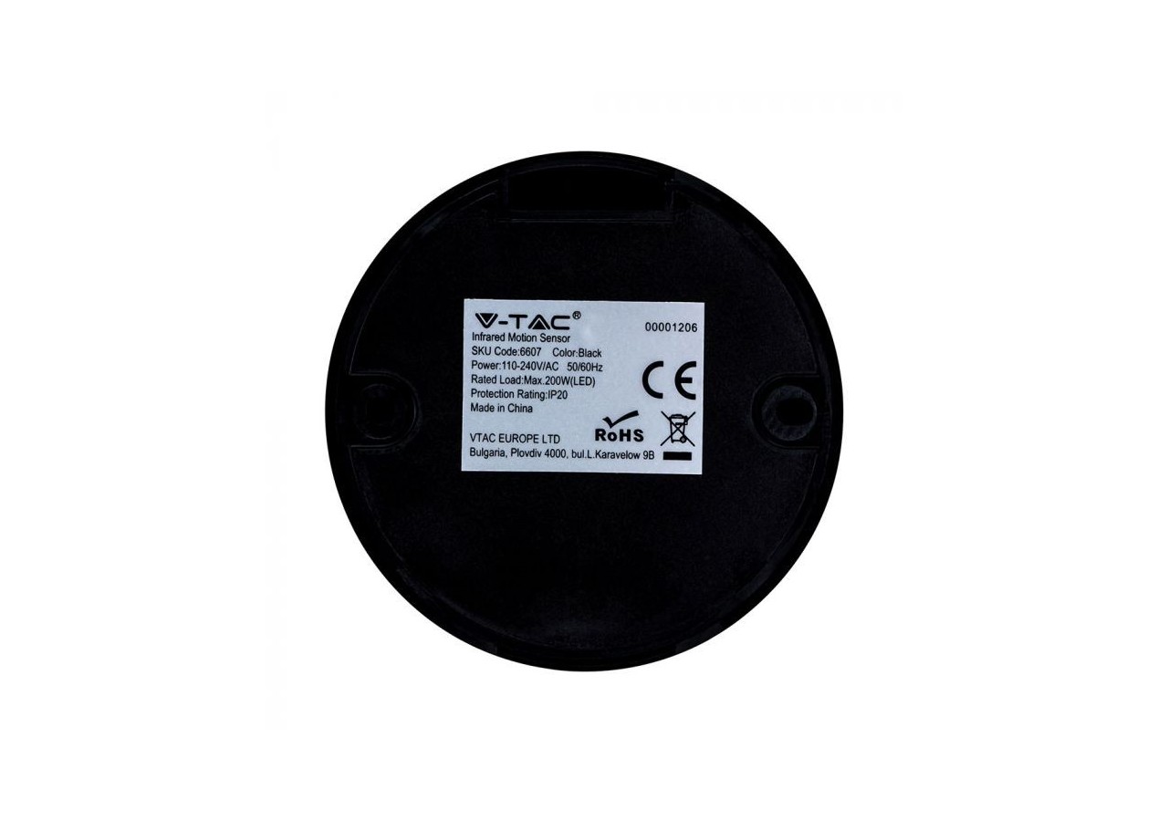 Capteur de plafond corps noir