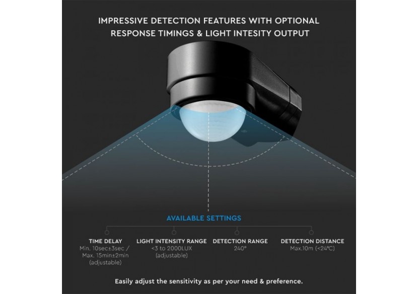 Capteur de mouvement infrarouge corps noir