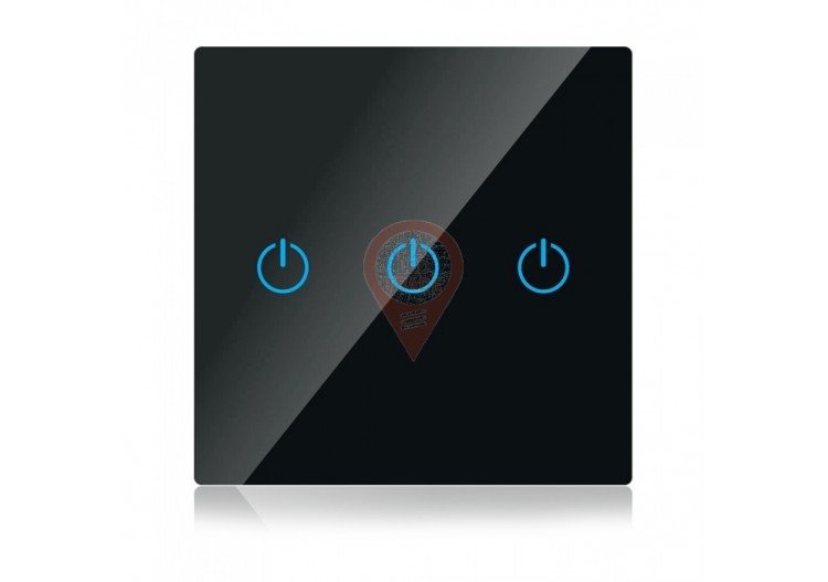 Interrupteur WIFI Tactile 3 Voies Compatible Amazon Alexa & Google Home Noir