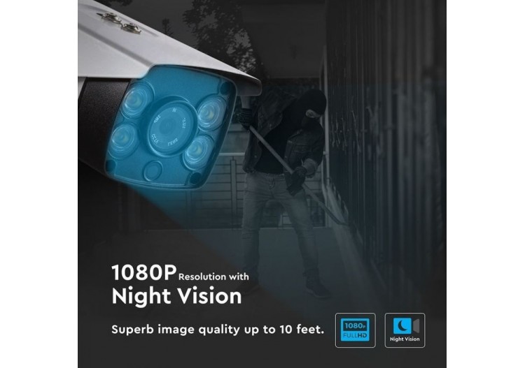 Caméra de sécurité IP 1080P intérieure/extérieure couleur 2.0MP Bullet