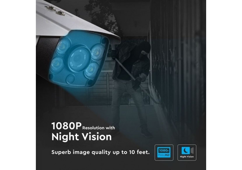 Caméra de sécurité IP 1080P intérieure/extérieure couleur 2.0MP Bullet