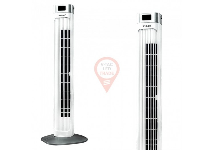 Ventilateur tour LED 55W 36 pouces blanc