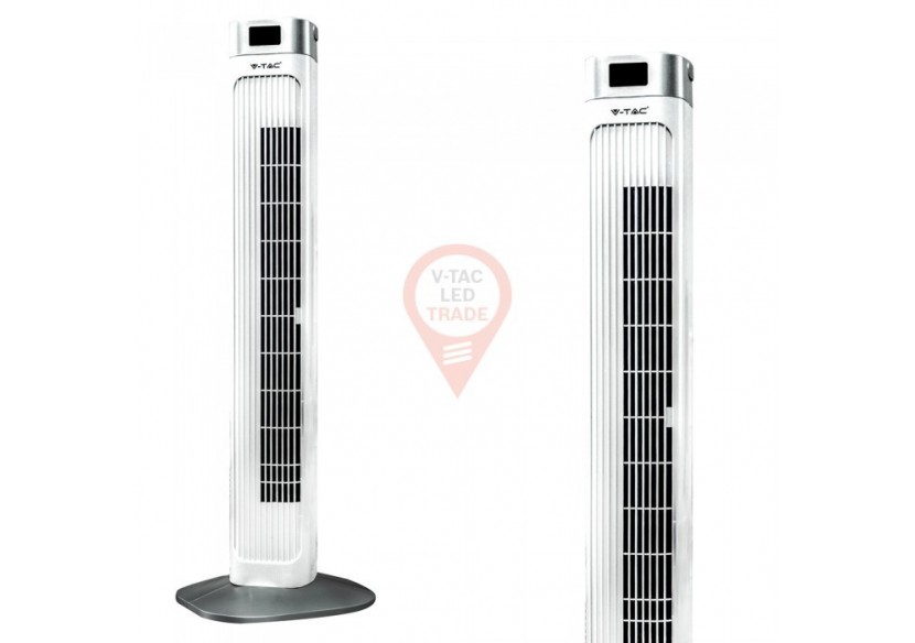 Ventilateur tour LED 55W 36 pouces blanc