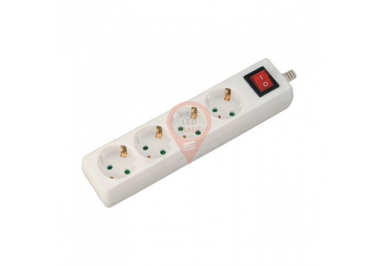 Prise 4 voies avec câble interrupteur 5m