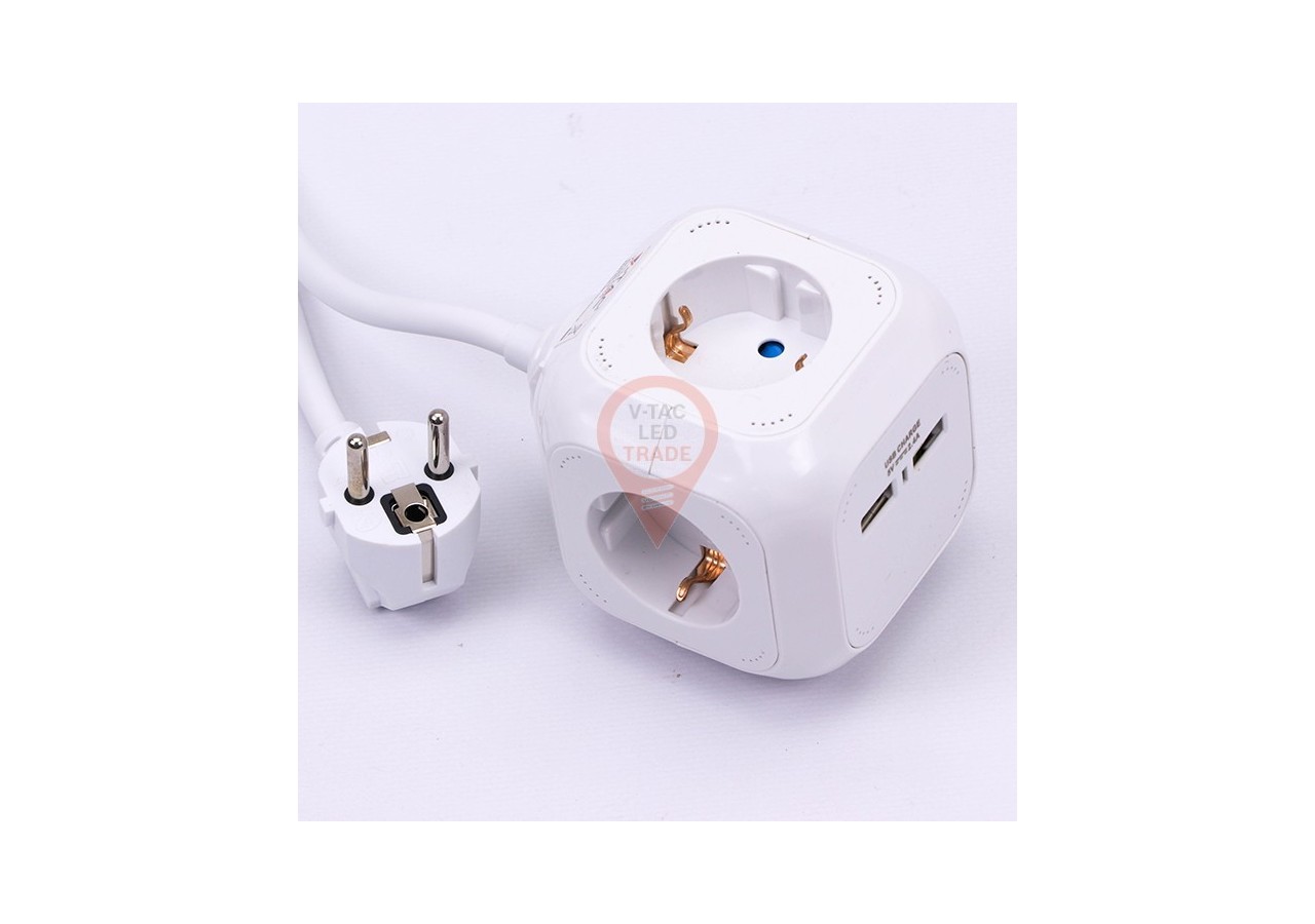 Prise 4 Voies Avec USB Cubique 3G 1,55mm x 1,4m