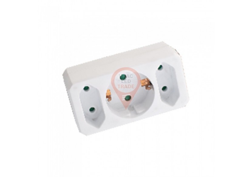 Adaptateur 2 Voies avec 2 Prises Euro 10A