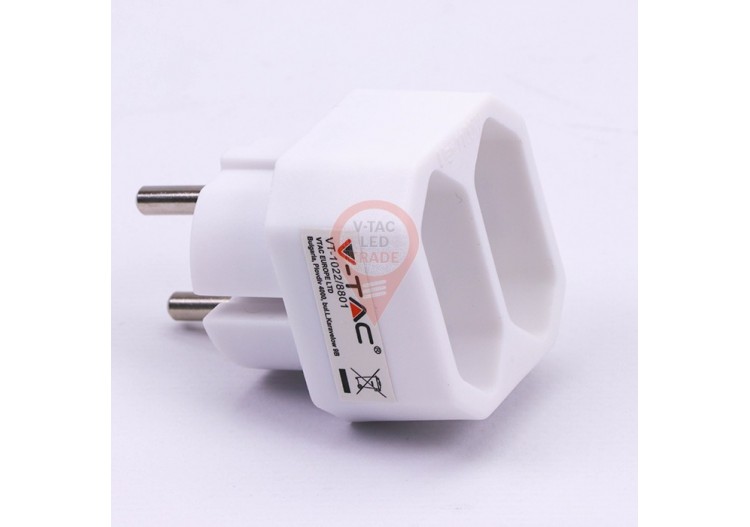 Adaptateur 2 prises 2,5A étiquette blanche + sac en polyéthylène