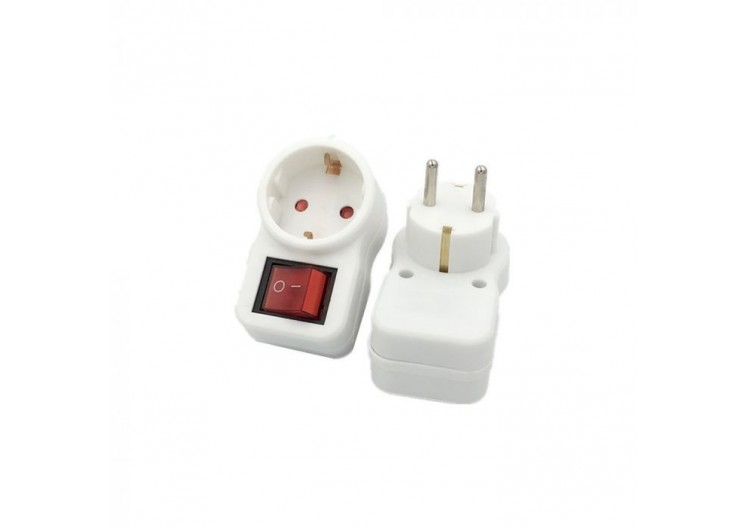 Adaptateur avec interrupteur bipolaire 16A 250V