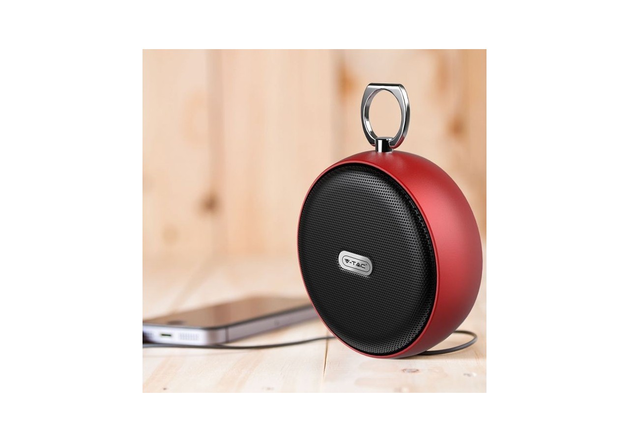 Haut-parleur Bluetooth portable, câble Micro USB haut de gamme, batterie 800mah rouge