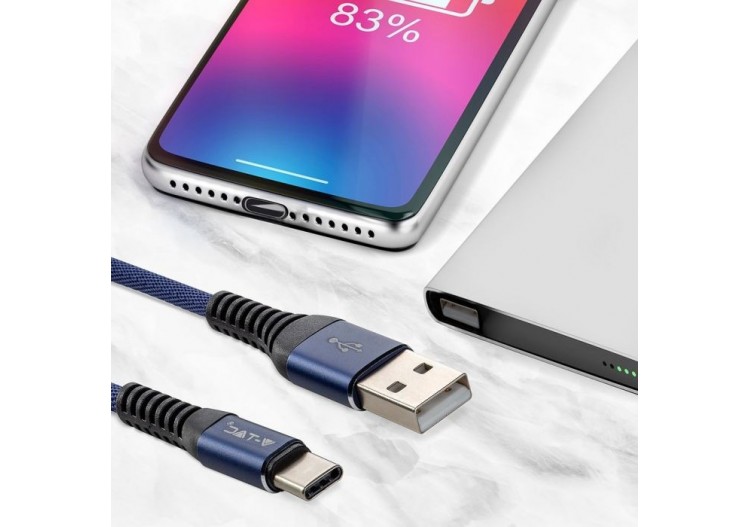 1m. Câble USB de type C Bleu - Série Gold