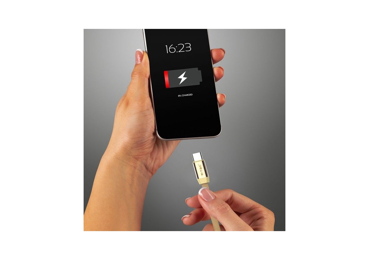 1m. Câble USB Type C Or - Série Ruby