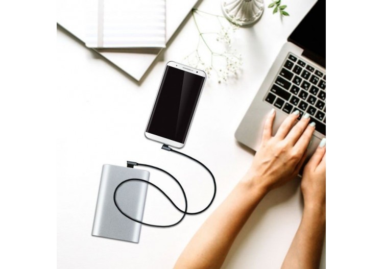 1m. Câble Micro USB Noir - Série Diamond