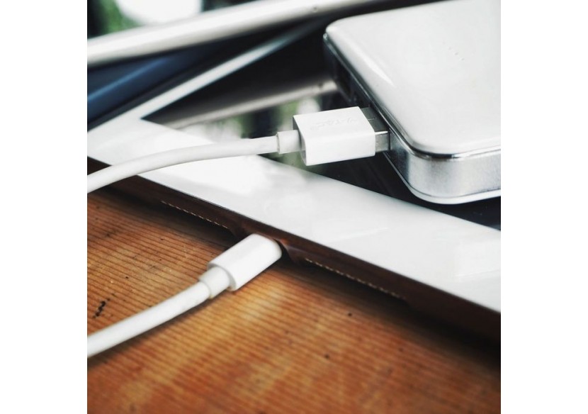 1m. Câble Micro USB Blanc - Série Pearl