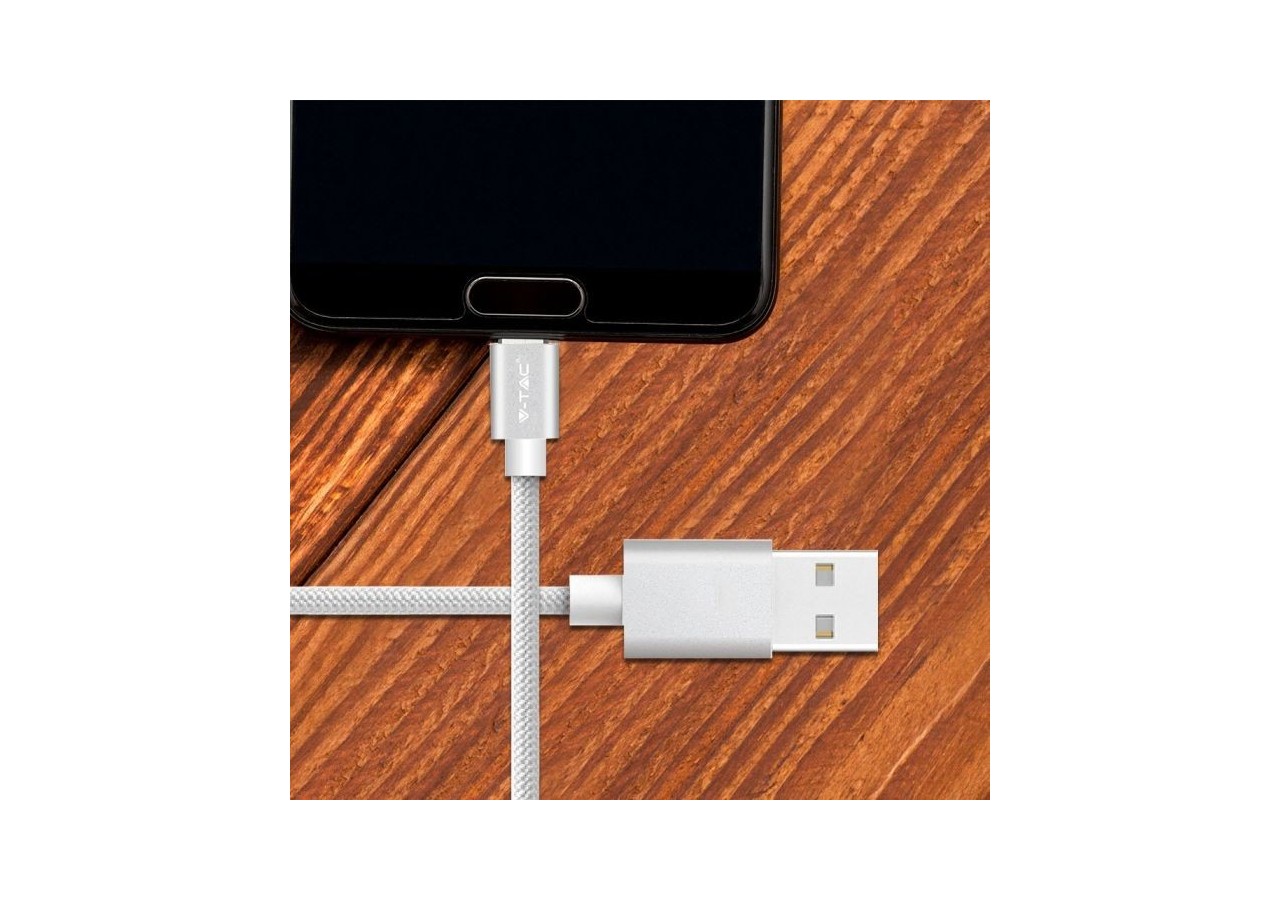 1m. Câble Micro USB Argent - Série Platinum