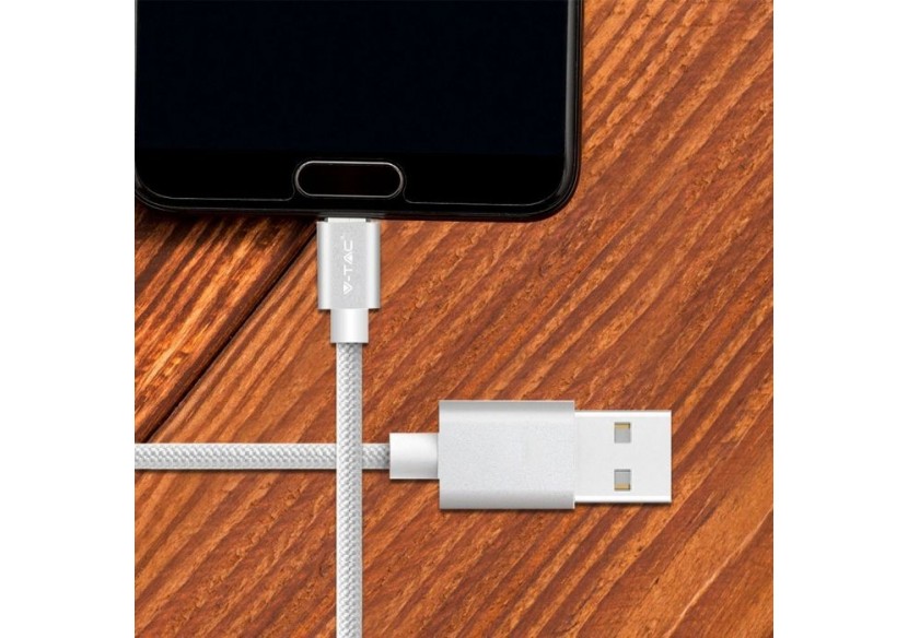 1m. Câble Micro USB Argent - Série Platinum