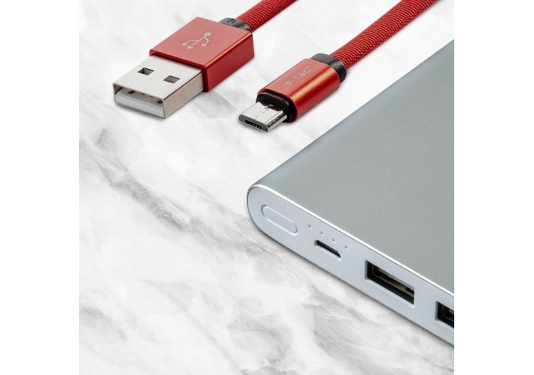 1m. Câble Micro USB Rouge - Série Ruby