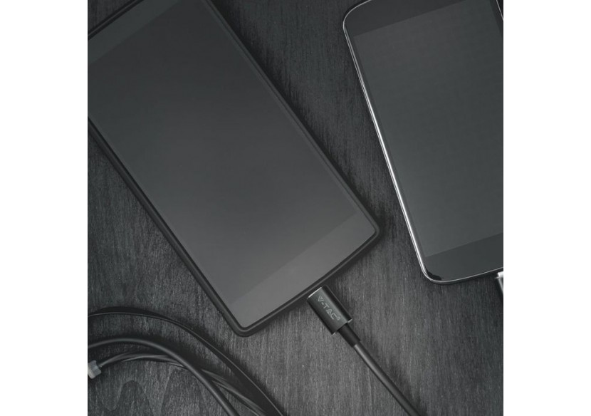 1m. Câble Micro USB Noir - Série Argent