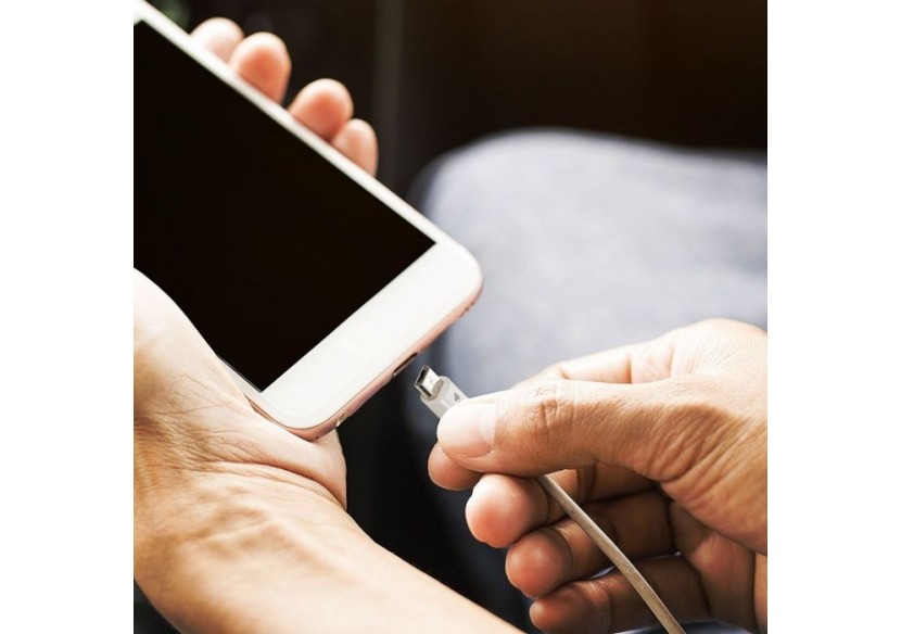 1m. Câble Micro USB Blanc - Série Argent