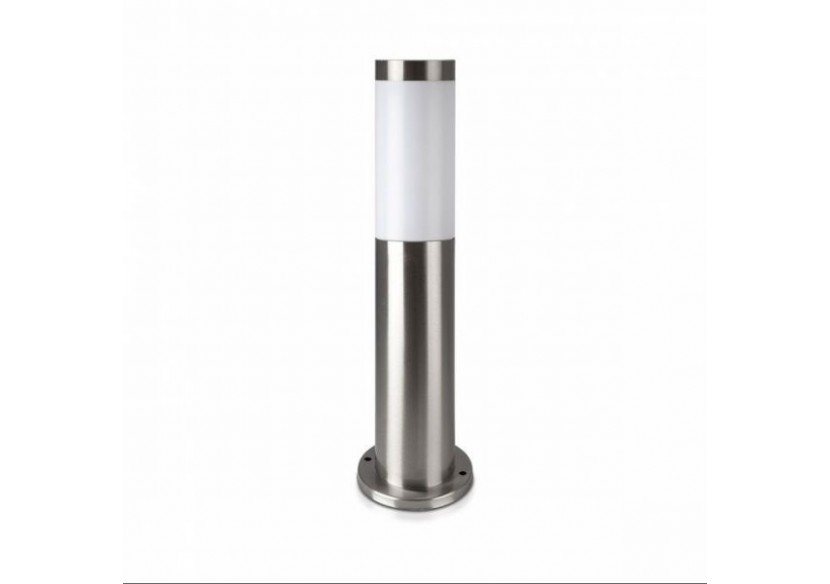 Lampe Borne E27 45cm Capteur PIR Corps Acier Inoxydable Nickel Satiné IP44 Lampe Borne E27 45cm Capteur PIR Corps Acier Inoxydable Nickel Satiné IP44