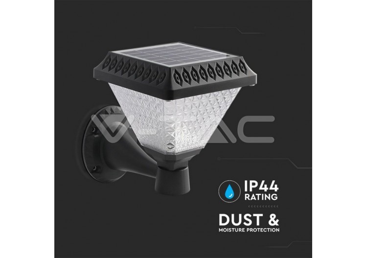 Applique Murale Solaire LED Avec Contrôle RF 3en1 IP44 Corps Noir