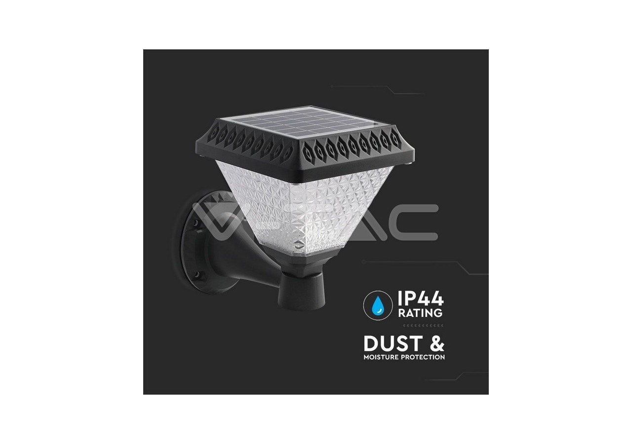 Applique Murale Solaire LED Avec Contrôle RF 3en1 IP44 Corps Noir