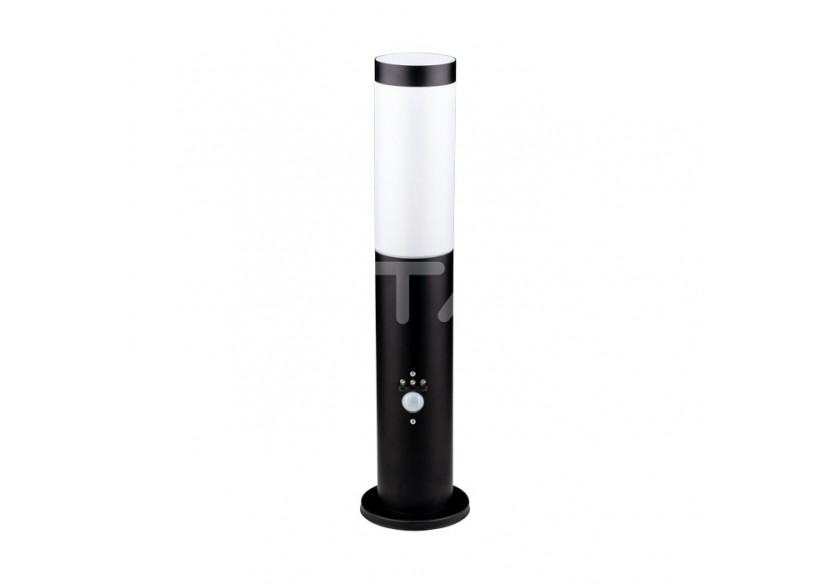 Lampe Borne E27 45cm Capteur PIR Corps Acier Inoxydable Noir IP44 Lampe Borne E27 45cm Capteur PIR Corps Acier Inoxydable Noir IP44