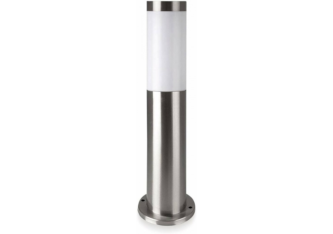 Lampe Borne E27 45cm Corps Inox Nickel Satiné IP44