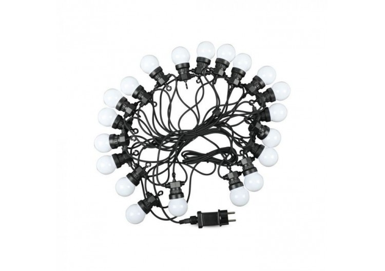 Guirlande lumineuse LED Vt-71020, 0.5w/ampoule, 10m, 20 ampoules, prise ue, 3000k, 24v- 217439 - V-tac