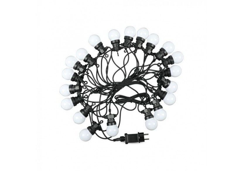 Guirlande lumineuse LED Vt-71020, 0.5w/ampoule, 10m, 20 ampoules, prise ue, 3000k, 24v- 217439 - V-tac