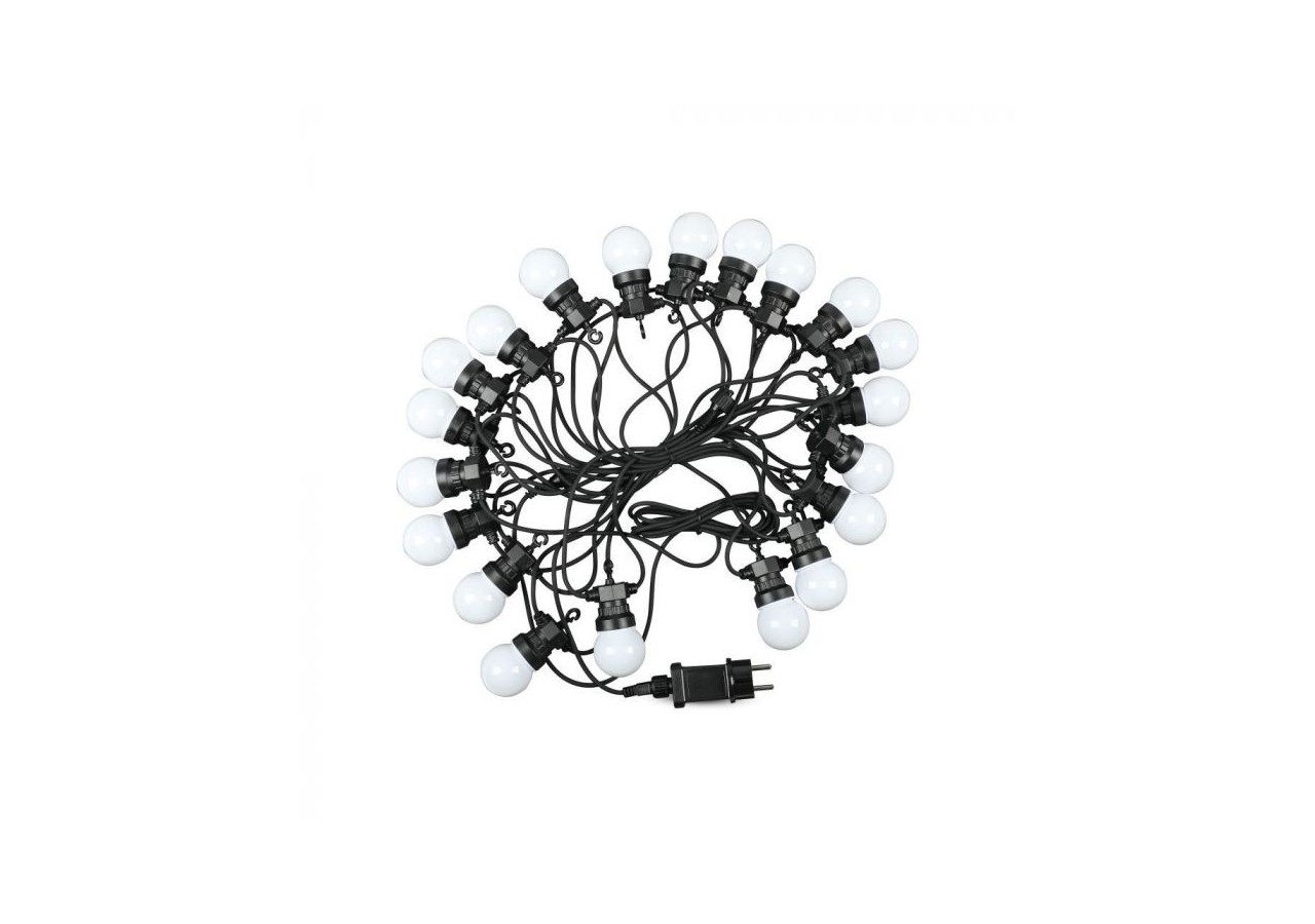 Guirlande lumineuse LED Vt-71020, 0.5w/ampoule, 10m, 20 ampoules, prise ue, 6000k, 24v- 217440 - V-tac