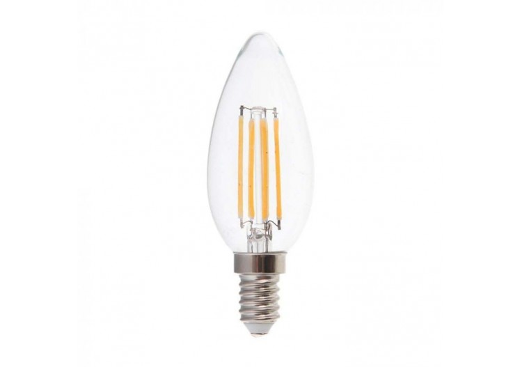 Ampoule bougie à filament Vt-2804 4w, couvercle transparent, gradation de puissance en 3 étapes, 3000k e14- 6848 - V-tac