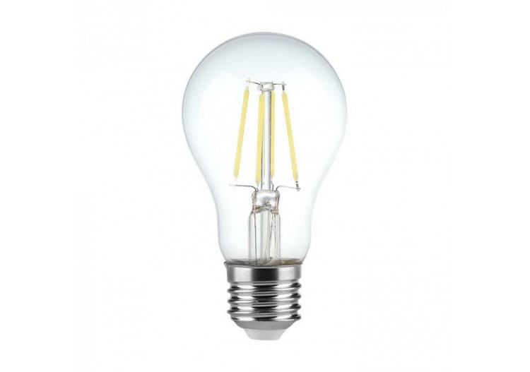 Ampoule à filament Vt-2504 4w a60, couvercle transparent, gradation de puissance en 3 étapes, 3000k e27- 6845 - V-tac