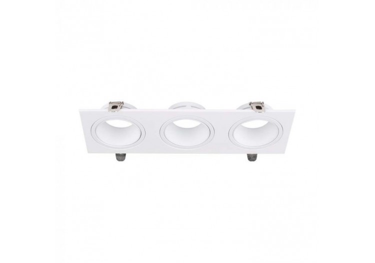 Vt-441 3 têtes de fixation de spots en fer+pc blanc+blanc- 10299 - V-tac