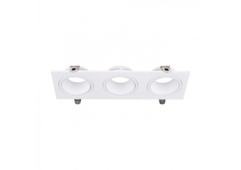 Vt-441 3 têtes de fixation de spots en fer+pc blanc+blanc- 10299 - V-tac