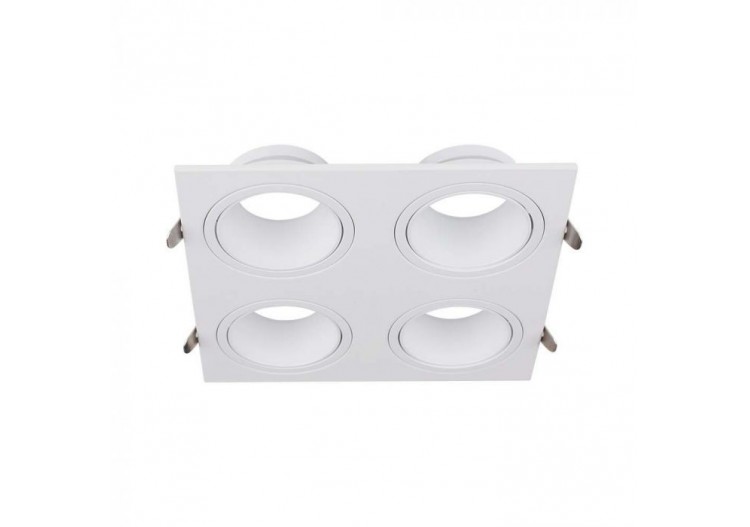 Vt-442 4 têtes de projecteurs en fer+pc blanc+blanc- 23003 - V-tac