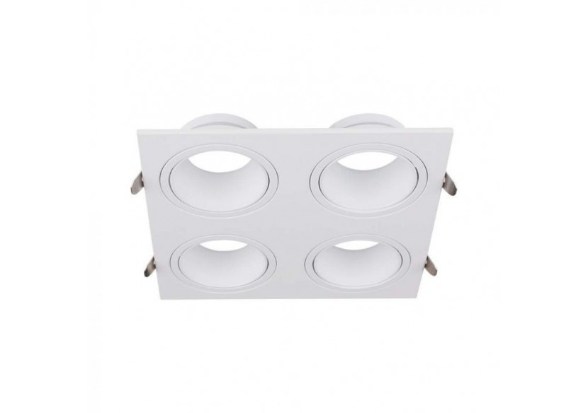 Vt-442 4 têtes de projecteurs en fer+pc blanc+blanc- 23003 - V-tac