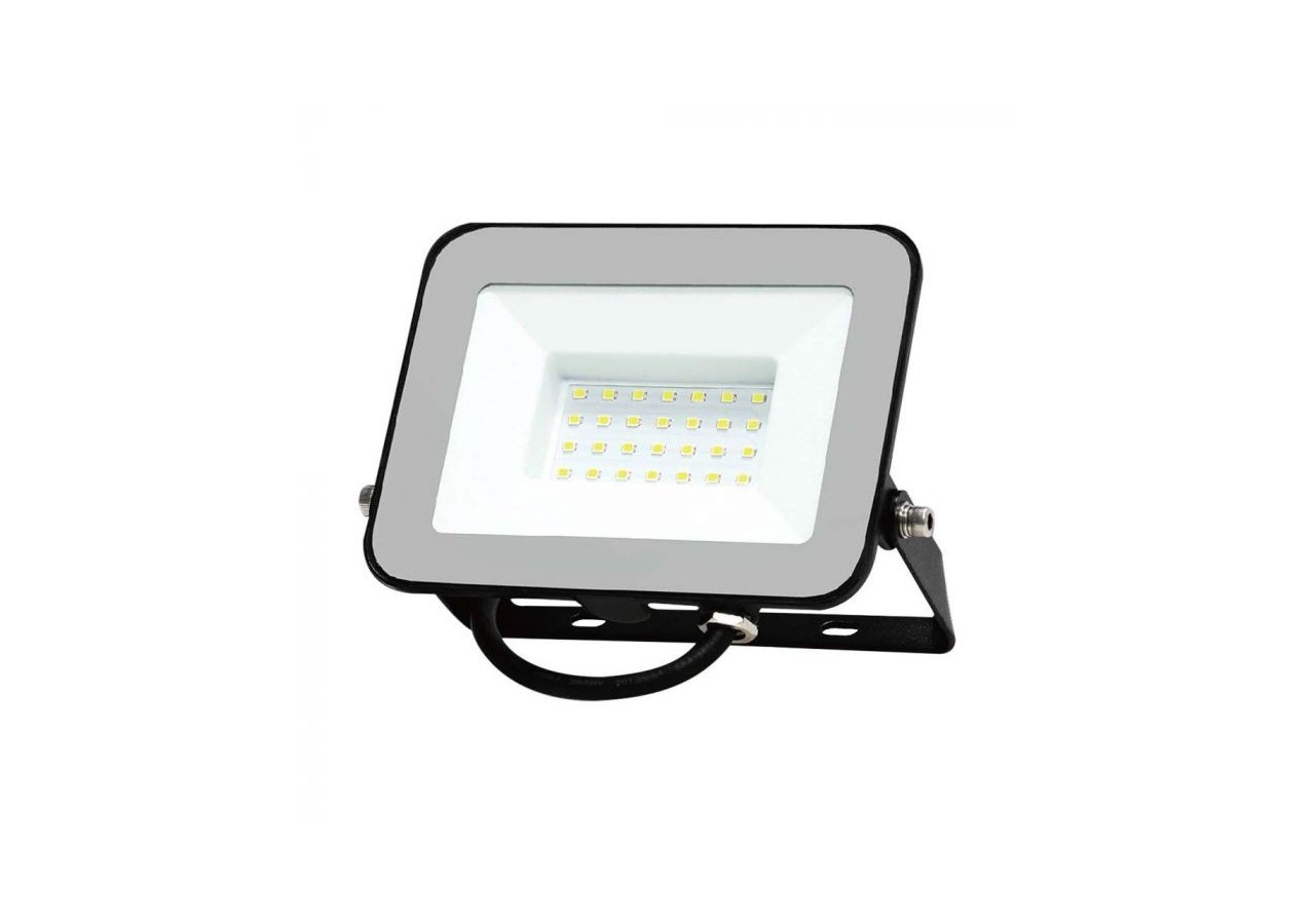 Vt-44030-1 Projecteur 30w SMD puce et câble Samsung 1m 4000k corps noir verre gris- 10366 - V-tac