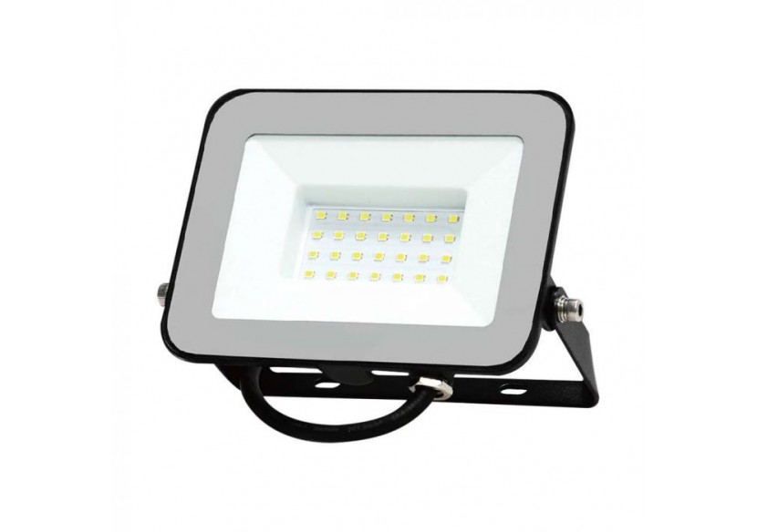 Vt-44030-1 Projecteur 30w SMD puce et câble Samsung 1m 4000k corps noir verre gris- 10366 - V-tac