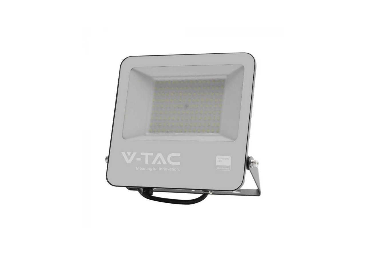 Vt-44101 Projecteur 100w puce samsung 4000k corps noir verre gris 135lm/w- 8846 - V-tac