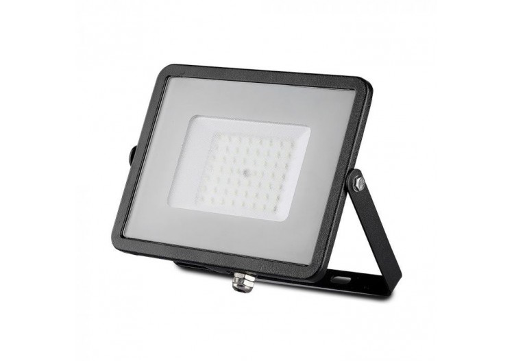 Vt-50-1 projecteur 50w smd puce samsung câble 1m 4000k corps noir verre gris- 2120014 - V-tac