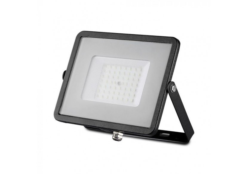 Vt-50-1 projecteur 50w smd puce samsung câble 1m 4000k corps noir verre gris- 2120014 - V-tac